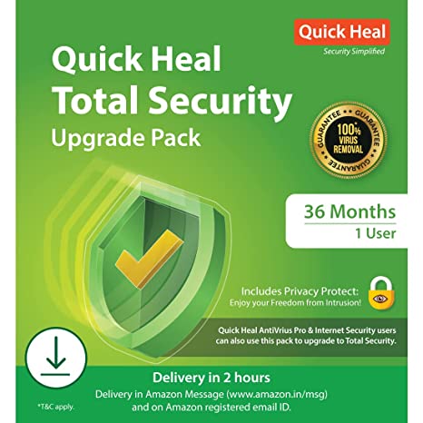 Quick Heal | Total Security Renewal Upgrade Gold pack | 2 User | 3 years | Email Delivery in 2 hours – no CD| Existing Quick Heal Single User Subscription Needed